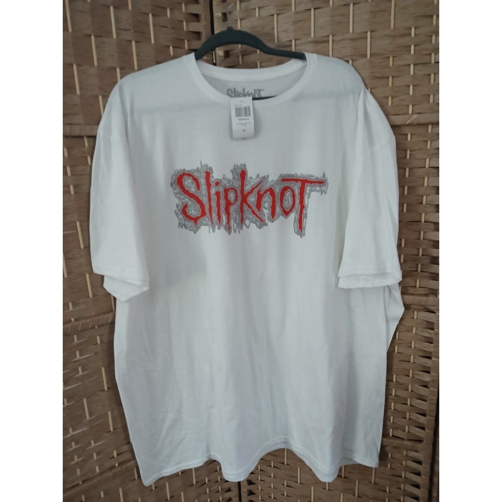 NWT Men's White Slipknot T-shirt Sz 3XL Red Logo